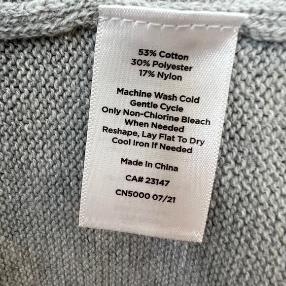 NWT Talbots Rib Yoke Crew Neck Sweater Gray/Pink Pullover Cotton Blend Plus 2X - Picture 8 of 9